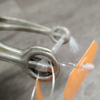 VINTAGE v.fine/delicate Sm Side Rowel Spurs *gc, older, stains, clean, scratches, green spots
