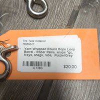 Yarn Wrapped Round Rope Loop Barrel - Roper Reins, snaps *gc, frays, snags, rubs
