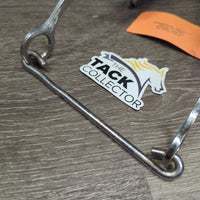 Mechanical Flat Leather & Sheepskin Hackamore, Stabilizer *vgc/gc, dirt, clumpy, residue, scratches, rust, scrapes
