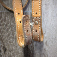 Wide Thick Headstall "Michelle" *gc/fair, older, mold?film, dry, stiff, stains, missing screw, loose stitching
