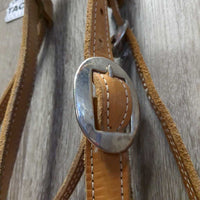 Wide Thick Headstall "Michelle" *gc/fair, older, mold?film, dry, stiff, stains, missing screw, loose stitching
