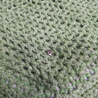 Crochet Fly Veil Ear Bonnet, piping, bling *vgc, clean, shrunk? puckered, curled/twisted bling
