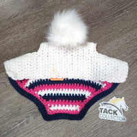 Hvy Crochet Horse Toque, Pomm Pomm *like new
