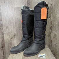 Tall Fleece Lined Winter Riding Boots, velcro *like new, dusty, mnr hair
