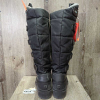 Tall Fleece Lined Winter Riding Boots, velcro *like new, dusty, mnr hair
