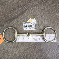 Hvy Med Eggbutt Snaffle Bit *gc, clean, shiny, older, scratches, dents, chews, loose joints, flattened spots
