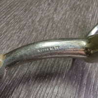 Hvy Med Eggbutt Snaffle Bit *gc, clean, shiny, older, scratches, dents, chews, loose joints, flattened spots
