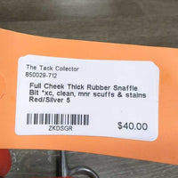 Full Cheek Thick Rubber Snaffle Bit *xc, clean, mnr scuffs & stains

