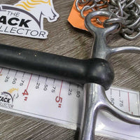 LS Soft Flexi Rubber Mullen Mouth Pelham Bit, chain *vgc/gc, clean, mnr residue, scratches, chewed
