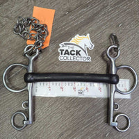 LS Soft Flexi Rubber Mullen Mouth Pelham Bit, chain *vgc/gc, clean, mnr residue, scratches, chewed
