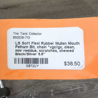 LS Soft Flexi Rubber Mullen Mouth Pelham Bit, chain *vgc/gc, clean, mnr residue, scratches, chewed
