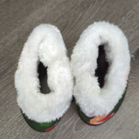Pr Wrap Around Bell Boots, Velcro, Fleece Top "Christmas" *like new, clean
