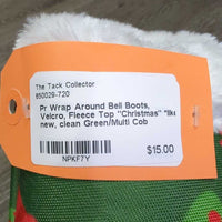 Pr Wrap Around Bell Boots, Velcro, Fleece Top "Christmas" *like new, clean
