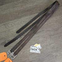 Fine Soft Narrow Stirrup Leathers *gc/fair, rubs, xholes, UNEVEN, trimmed
