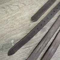 Fine Soft Narrow Stirrup Leathers *gc/fair, rubs, xholes, UNEVEN, trimmed
