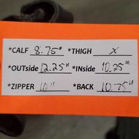 JUNIORS v.soft Leather Half Chaps, Back Zip *vgc/gc, clean, edge rubs, mnr stains?residue & film, older?
