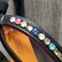 Padded Bridle, Bling Browband, Braided Roper Reins *gc, dirty, NO Flash, missing bling
