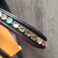 Padded Bridle, Bling Browband, Braided Roper Reins *gc, dirty, NO Flash, missing bling
