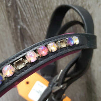 Padded Bridle, Bling Browband, Braided Roper Reins *gc, dirty, NO Flash, missing bling
