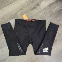 Euro Seat Breeches, homemade thigh pocket *gc, linty, rubs, hair, unstitched pocket
