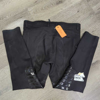 Euro Seat Breeches, homemade thigh pocket *gc, linty, rubs, hair, unstitched pocket
