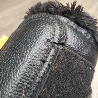 Pr Fleece Lined Closed Boots *vgc/gc, dirty, liniment?, mnr hair, clumpy, threads
