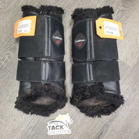 Pr Fleece Lined Closed Boots *vgc/gc, dirty, liniment?, mnr hair, clumpy, threads
