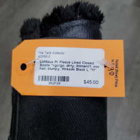 Pr Fleece Lined Closed Boots *vgc/gc, dirty, liniment?, mnr hair, clumpy, threads
