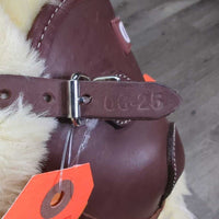 Front (velcro, 10.5" L) & Hind (buckle, 6.5" L) Leather Boots, velcro fleece liners *like new, v.mnr scuffs
