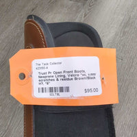 Pr Open Front Boots, Neoprene Lining, Velcro *xc, v.mnr scratches & residue
