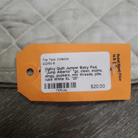 Quilt Jumper Baby Pad, "Jump Alberta" *gc, clean, stains, dingy, puckers, mnr threads, pills, rubs
