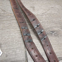 Soft Nylon Lined Stirrup LEathers *gc/fair, 1 tv.orn/holey, clean, rubs, stains, creases, dents, twists
