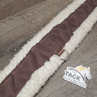 Thick Nylon Fleece Girth, 2 els, d ring *gc, clean, dingy, clumpy, mnr hair, puckers
