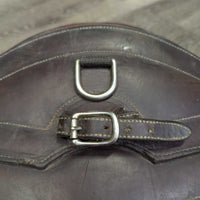 FS Padded Belly Girth, 2x els, D Ring, Strap *gc/fair, clean, scrapes, rubs, older, sm hole, torn & v.stretched els, UNSTITCHED ends
