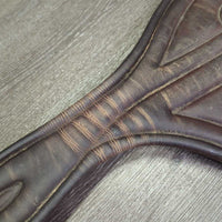FS Padded Belly Girth, 2x els, D Ring, Strap *gc/fair, clean, scrapes, rubs, older, sm hole, torn & v.stretched els, UNSTITCHED ends
