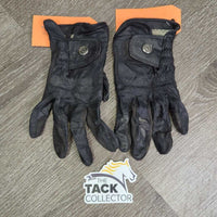 Light Soft Leather Riding Gloves *gc, dirt, residue, faded, edge rubs
