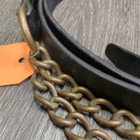 9" Brass Bit Chains, F075" S Leather Lead Shank *vgc/gc, clean, edges rubs & scrapes, name plate holes, creases, scrapes

