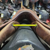 NEEDS OPENING: Rivets LOOSE?broken-R, Headplate- OFF to R *CC Saddle, 1x bg, navy nylon Antares cvr, pr Antares lthrs, nylon air bag strap
