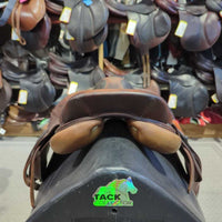 NEEDS OPENING: Rivets LOOSE?broken-R, Headplate- OFF to R *CC Saddle, 1x bg, navy nylon Antares cvr, pr Antares lthrs, nylon air bag strap
