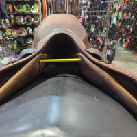 NEEDS OPENING: Rivets LOOSE?broken-R, Headplate- OFF to R *CC Saddle, 1x bg, navy nylon Antares cvr, pr Antares lthrs, nylon air bag strap
