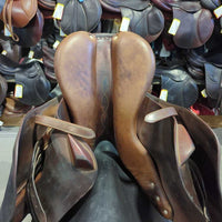 NEEDS OPENING: Rivets LOOSE?broken-R, Headplate- OFF to R *CC Saddle, 1x bg, navy nylon Antares cvr, pr Antares lthrs, nylon air bag strap
