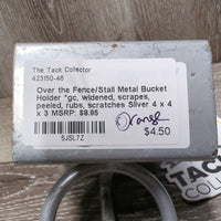 Over the Fence/Stall Metal Bucket Holder *gc, widened, scrapes, peeled, rubs, scratches
