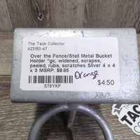 Over the Fence/Stall Metal Bucket Holder *gc, widened, scrapes, peeled, rubs, scratches
