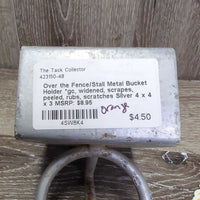 Over the Fence/Stall Metal Bucket Holder *gc, widened, scrapes, peeled, rubs, scratches

