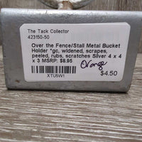 Over the Fence/Stall Metal Bucket Holder *gc, widened, scrapes, peeled, rubs, scratches
