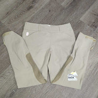 Side Zip EuroSeat Breeches *vgc/gc, mnr seam puckers, ankle rubs, threads, seat seam pulls, stains & undone stitching, older?
