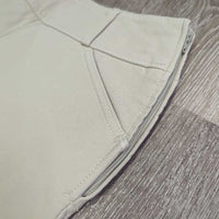 Side Zip EuroSeat Breeches *vgc/gc, mnr seam puckers, ankle rubs, threads, seat seam pulls, stains & undone stitching, older?

