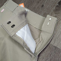 Side Zip EuroSeat Breeches *vgc/gc, mnr seam puckers, ankle rubs, threads, seat seam pulls, stains & undone stitching, older?
