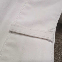 Euro Seat Breeches *vgc, discolroed & stained seat/legs, older, seam puckers
