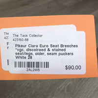 Euro Seat Breeches *vgc, discolroed & stained seat/legs, older, seam puckers
